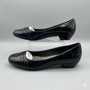 Abella Black Patent Pumps Size 8.5 | Low Heel Comfort Work Dress Shoes